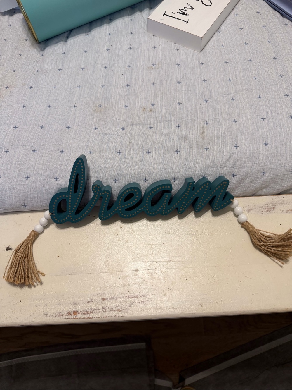 Decorative 'Dream' in Teal with Tassels